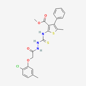 molecular formula C23H22ClN3O4S2 B6140789 methyl 2-[({2-[(2-chloro-5-methylphenoxy)acetyl]hydrazino}carbonothioyl)amino]-5-methyl-4-phenyl-3-thiophenecarboxylate 