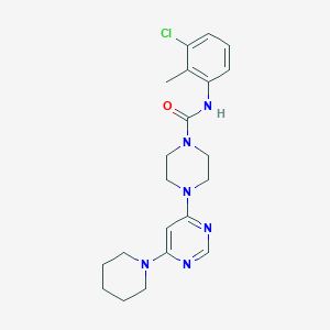 molecular formula C21H27ClN6O B6140796 N-(3-chloro-2-methylphenyl)-4-[6-(1-piperidinyl)-4-pyrimidinyl]-1-piperazinecarboxamide 