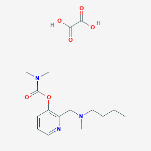 molecular formula C17H27N3O6 B061408 2-((Isopentylmethylamino)methyl)-3-pyridinol dimethylcarbamate oxalate CAS No. 169128-35-2