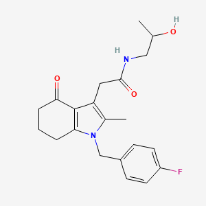 2-[1-(4-fluorobenzyl)-2-methyl-4-oxo-4,5,6,7-tetrahydro-1H-indol-3-yl]-N-(2-hydroxypropyl)acetamide