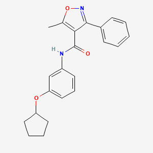molecular formula C22H22N2O3 B6140824 N-[3-(cyclopentyloxy)phenyl]-5-methyl-3-phenyl-4-isoxazolecarboxamide 