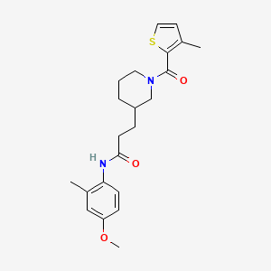 molecular formula C22H28N2O3S B6140827 N-(4-methoxy-2-methylphenyl)-3-{1-[(3-methyl-2-thienyl)carbonyl]-3-piperidinyl}propanamide 