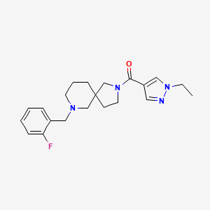 molecular formula C21H27FN4O B6140837 2-[(1-ethyl-1H-pyrazol-4-yl)carbonyl]-7-(2-fluorobenzyl)-2,7-diazaspiro[4.5]decane 