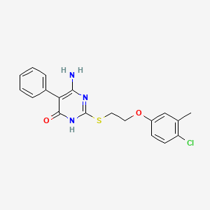 molecular formula C19H18ClN3O2S B6140847 6-amino-2-{[2-(4-chloro-3-methylphenoxy)ethyl]thio}-5-phenyl-4(3H)-pyrimidinone 