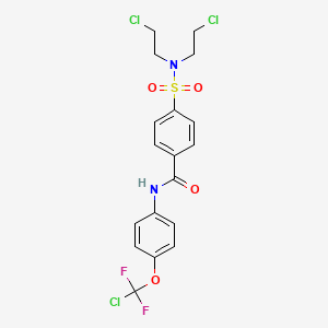 molecular formula C18H17Cl3F2N2O4S B6140850 4-{[bis(2-chloroethyl)amino]sulfonyl}-N-{4-[chloro(difluoro)methoxy]phenyl}benzamide 