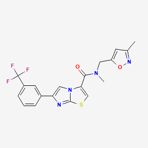 molecular formula C19H15F3N4O2S B6140854 N-methyl-N-[(3-methyl-5-isoxazolyl)methyl]-6-[3-(trifluoromethyl)phenyl]imidazo[2,1-b][1,3]thiazole-3-carboxamide 