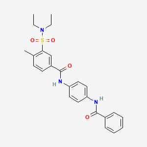 molecular formula C25H27N3O4S B6140881 N-[4-(benzoylamino)phenyl]-3-[(diethylamino)sulfonyl]-4-methylbenzamide 