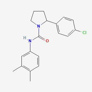 molecular formula C19H21ClN2O B6140886 2-(4-chlorophenyl)-N-(3,4-dimethylphenyl)-1-pyrrolidinecarboxamide 