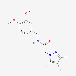 molecular formula C16H20IN3O3 B6140892 N-(3,4-dimethoxybenzyl)-2-(4-iodo-3,5-dimethyl-1H-pyrazol-1-yl)acetamide 