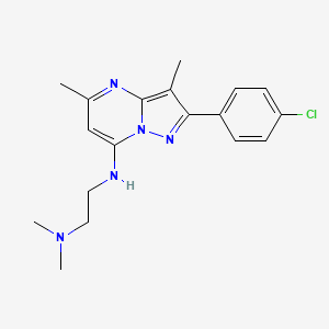 molecular formula C18H22ClN5 B6140918 N'-[2-(4-chlorophenyl)-3,5-dimethylpyrazolo[1,5-a]pyrimidin-7-yl]-N,N-dimethyl-1,2-ethanediamine 