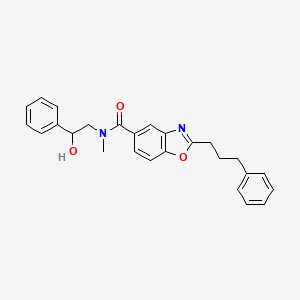 N-(2-hydroxy-2-phenylethyl)-N-methyl-2-(3-phenylpropyl)-1,3-benzoxazole-5-carboxamide