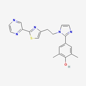 molecular formula C20H19N5OS B6140984 2,6-dimethyl-4-{1-[2-(2-pyrazin-2-yl-1,3-thiazol-4-yl)ethyl]-1H-imidazol-2-yl}phenol 