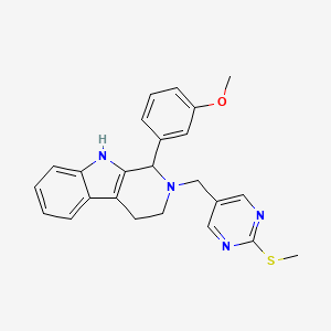 molecular formula C24H24N4OS B6141012 1-(3-methoxyphenyl)-2-{[2-(methylthio)-5-pyrimidinyl]methyl}-2,3,4,9-tetrahydro-1H-beta-carboline 