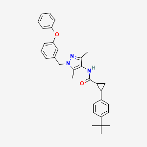 molecular formula C32H35N3O2 B6141020 2-(4-tert-butylphenyl)-N-[3,5-dimethyl-1-(3-phenoxybenzyl)-1H-pyrazol-4-yl]cyclopropanecarboxamide 