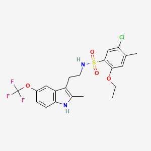 molecular formula C21H22ClF3N2O4S B6141028 5-chloro-2-ethoxy-4-methyl-N-{2-[2-methyl-5-(trifluoromethoxy)-1H-indol-3-yl]ethyl}benzenesulfonamide 