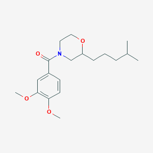 molecular formula C19H29NO4 B6141033 4-(3,4-dimethoxybenzoyl)-2-(4-methylpentyl)morpholine 