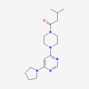 molecular formula C17H27N5O B6141059 4-[4-(3-methylbutanoyl)-1-piperazinyl]-6-(1-pyrrolidinyl)pyrimidine 