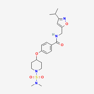 molecular formula C21H30N4O5S B6141076 4-({1-[(dimethylamino)sulfonyl]-4-piperidinyl}oxy)-N-[(3-isopropyl-5-isoxazolyl)methyl]benzamide 