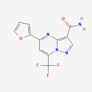 molecular formula C12H7F3N4O2 B6141082 5-(2-furyl)-7-(trifluoromethyl)pyrazolo[1,5-a]pyrimidine-3-carboxamide CAS No. 5845-72-7