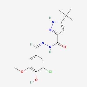 molecular formula C16H19ClN4O3 B6141091 3-tert-butyl-N'-(3-chloro-4-hydroxy-5-methoxybenzylidene)-1H-pyrazole-5-carbohydrazide 
