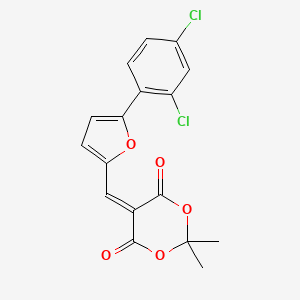 molecular formula C17H12Cl2O5 B6141113 5-{[5-(2,4-dichlorophenyl)-2-furyl]methylene}-2,2-dimethyl-1,3-dioxane-4,6-dione 