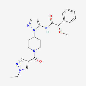 molecular formula C23H28N6O3 B6141125 N-(1-{1-[(1-ethyl-1H-pyrazol-4-yl)carbonyl]-4-piperidinyl}-1H-pyrazol-5-yl)-2-methoxy-2-phenylacetamide 