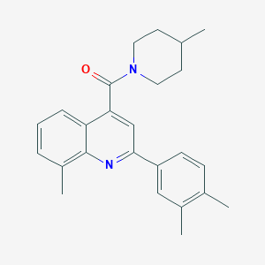 molecular formula C25H28N2O B6141130 2-(3,4-dimethylphenyl)-8-methyl-4-[(4-methyl-1-piperidinyl)carbonyl]quinoline 