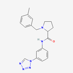 molecular formula C20H22N6O B6141141 1-(3-methylbenzyl)-N-[3-(1H-tetrazol-1-yl)phenyl]prolinamide 