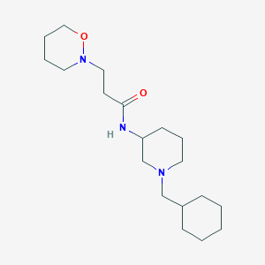 molecular formula C19H35N3O2 B6141161 N-[1-(cyclohexylmethyl)-3-piperidinyl]-3-(1,2-oxazinan-2-yl)propanamide 