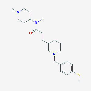 molecular formula C23H37N3OS B6141165 N-methyl-N-(1-methyl-4-piperidinyl)-3-{1-[4-(methylthio)benzyl]-3-piperidinyl}propanamide 