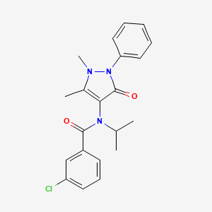 molecular formula C21H22ClN3O2 B6141181 3-chloro-N-(1,5-dimethyl-3-oxo-2-phenyl-2,3-dihydro-1H-pyrazol-4-yl)-N-isopropylbenzamide 