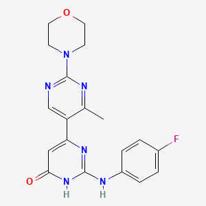 molecular formula C19H19FN6O2 B6141196 2-[(4-fluorophenyl)amino]-4'-methyl-2'-(4-morpholinyl)-4,5'-bipyrimidin-6(1H)-one 