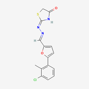 molecular formula C15H12ClN3O2S B6141203 5-(3-chloro-2-methylphenyl)-2-furaldehyde (4-oxo-1,3-thiazolidin-2-ylidene)hydrazone 