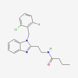 molecular formula C20H21ClFN3O B6141224 N-{2-[1-(2-chloro-6-fluorobenzyl)-1H-benzimidazol-2-yl]ethyl}butanamide 