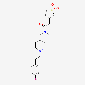 molecular formula C21H31FN2O3S B6141238 2-(1,1-dioxidotetrahydro-3-thienyl)-N-({1-[2-(4-fluorophenyl)ethyl]-4-piperidinyl}methyl)-N-methylacetamide 