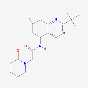 molecular formula C21H32N4O2 B6141239 N-(2-tert-butyl-7,7-dimethyl-5,6,7,8-tetrahydro-5-quinazolinyl)-2-(2-oxo-1-piperidinyl)acetamide 