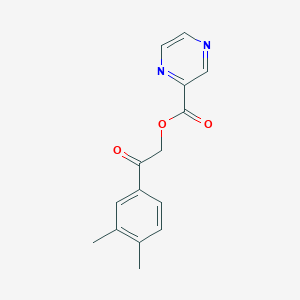 molecular formula C15H14N2O3 B6141256 2-(3,4-dimethylphenyl)-2-oxoethyl 2-pyrazinecarboxylate 