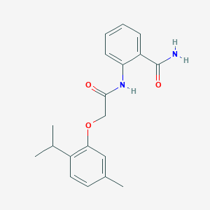 molecular formula C19H22N2O3 B6141281 2-{[(2-isopropyl-5-methylphenoxy)acetyl]amino}benzamide 
