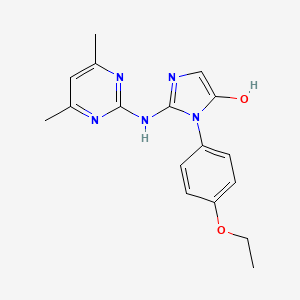 molecular formula C17H19N5O2 B6141291 2-[(4,6-dimethyl-2-pyrimidinyl)amino]-1-(4-ethoxyphenyl)-1H-imidazol-5-ol 