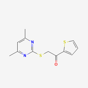 molecular formula C12H12N2OS2 B6141299 2-[(4,6-dimethyl-2-pyrimidinyl)thio]-1-(2-thienyl)ethanone CAS No. 5808-68-4