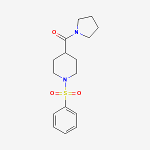 molecular formula C16H22N2O3S B6141365 1-(phenylsulfonyl)-4-(1-pyrrolidinylcarbonyl)piperidine 