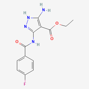 molecular formula C13H13FN4O3 B6141379 ethyl 3-amino-5-[(4-fluorobenzoyl)amino]-1H-pyrazole-4-carboxylate 