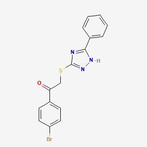 molecular formula C16H12BrN3OS B6141448 1-(4-bromophenyl)-2-[(5-phenyl-4H-1,2,4-triazol-3-yl)thio]ethanone 
