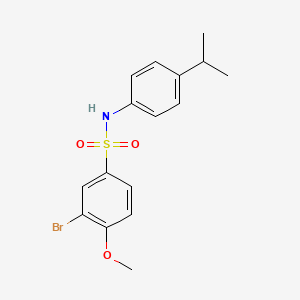 molecular formula C16H18BrNO3S B6141456 3-bromo-N-(4-isopropylphenyl)-4-methoxybenzenesulfonamide 