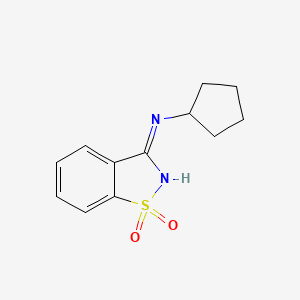 molecular formula C12H14N2O2S B6141490 N-cyclopentyl-1,2-benzisothiazol-3-amine 1,1-dioxide CAS No. 81038-93-9