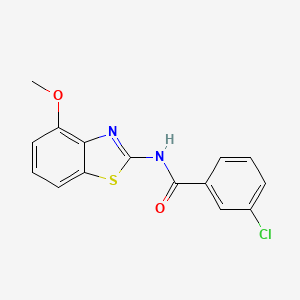 molecular formula C15H11ClN2O2S B6141520 3-chloro-N-(4-methoxy-1,3-benzothiazol-2-yl)benzamide 