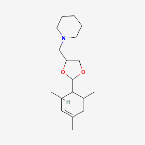 molecular formula C18H31NO2 B6141529 1-{[2-(2,4,6-trimethyl-3-cyclohexen-1-yl)-1,3-dioxolan-4-yl]methyl}piperidine 