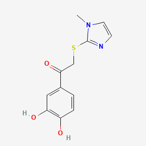 molecular formula C12H12N2O3S B6141605 1-(3,4-dihydroxyphenyl)-2-[(1-methyl-1H-imidazol-2-yl)thio]ethanone 