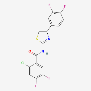 molecular formula C16H7ClF4N2OS B6141647 2-chloro-N-[4-(3,4-difluorophenyl)-1,3-thiazol-2-yl]-4,5-difluorobenzamide 