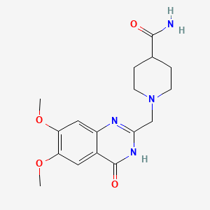 molecular formula C17H22N4O4 B6141659 1-[(6,7-dimethoxy-4-oxo-3,4-dihydro-2-quinazolinyl)methyl]-4-piperidinecarboxamide 